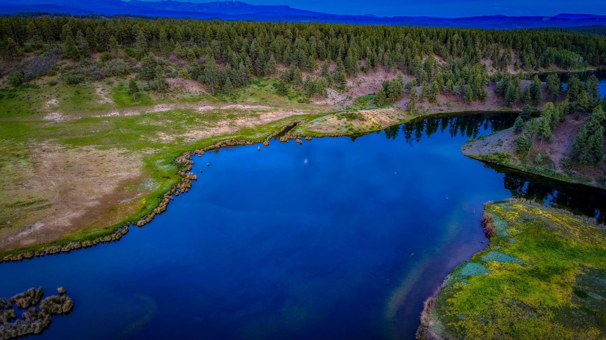 The private lake from above