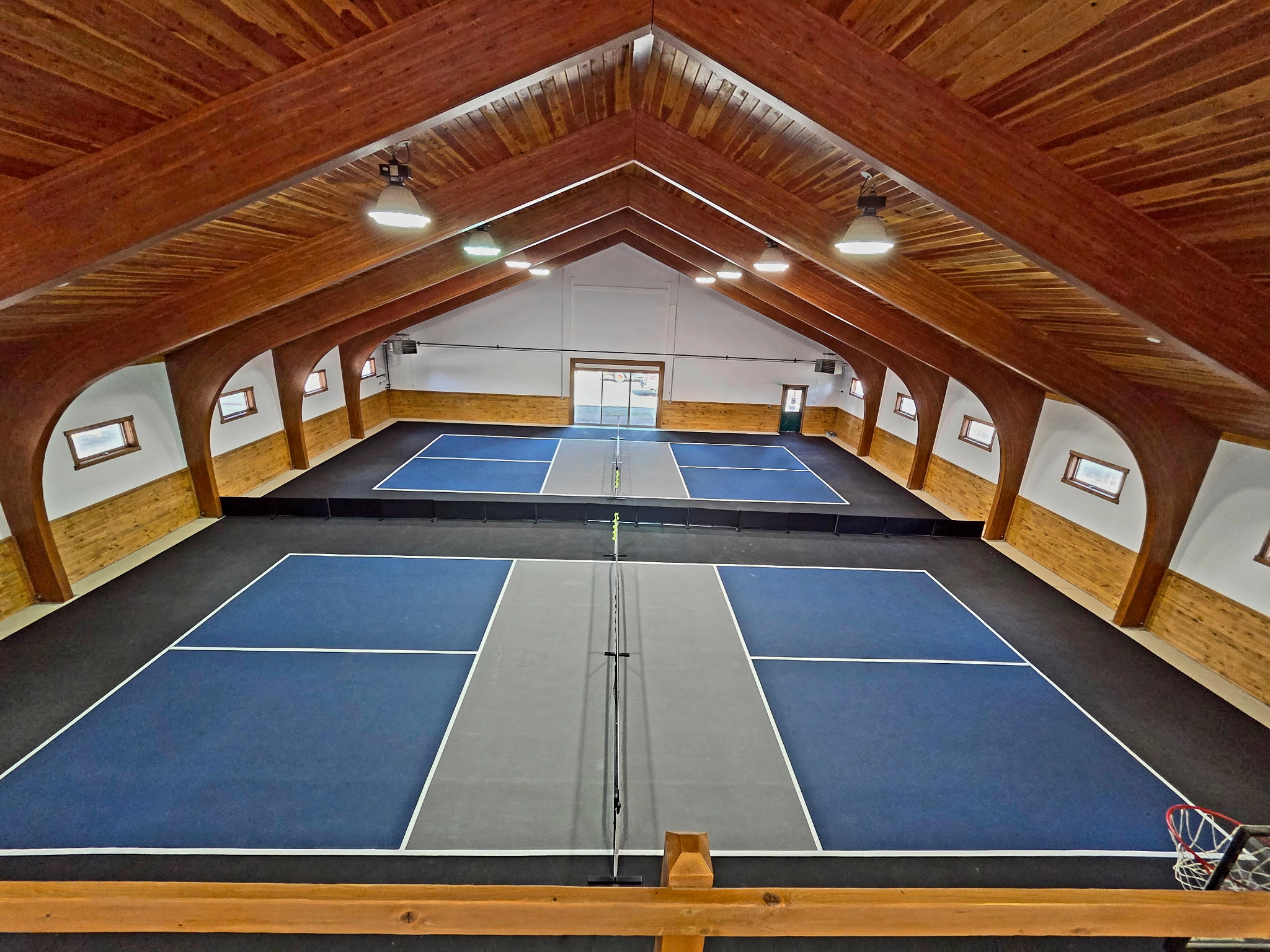 Community indoor pickleball courts at hidden valley