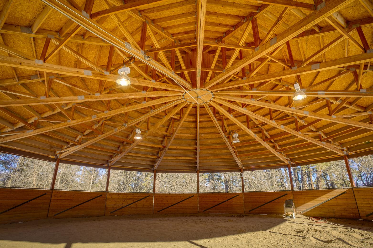 Inside the covered round pen